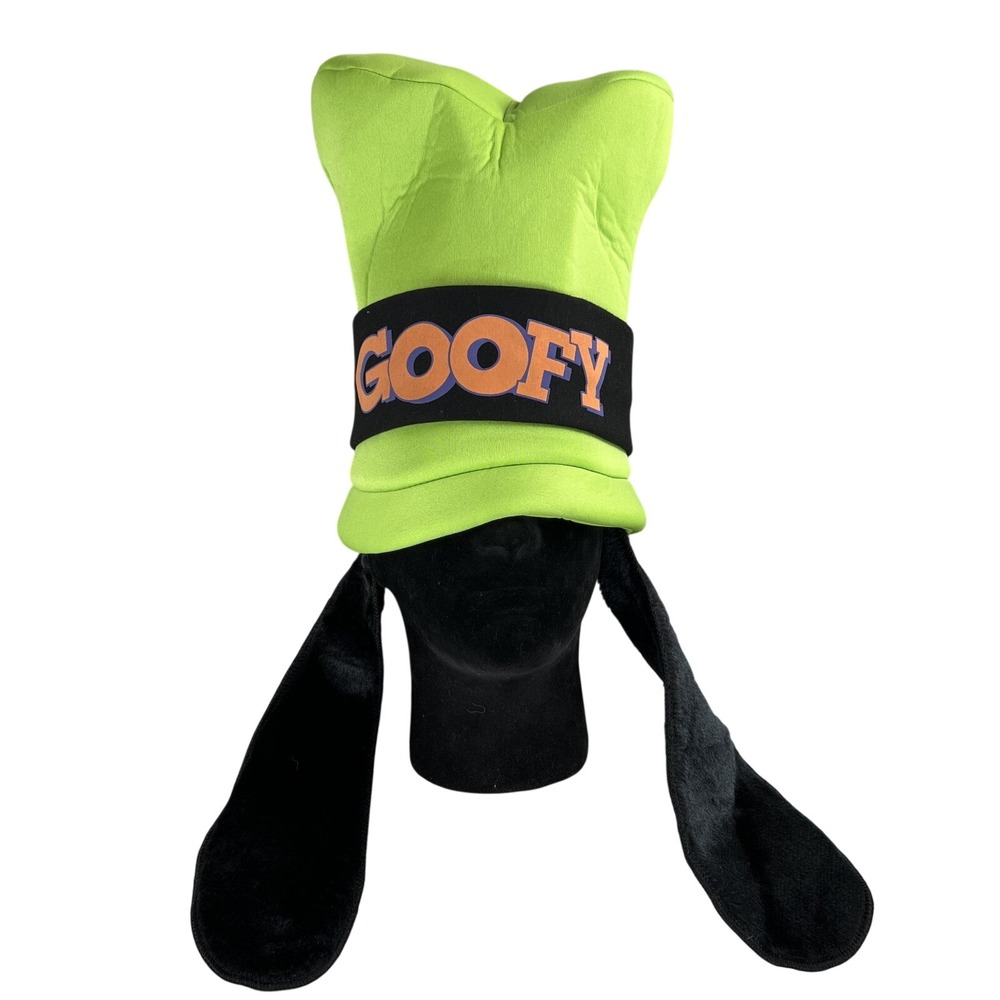 Disney Parks Goofy Hat Adult Green Plush Floppy Ears Character Costume Headwear